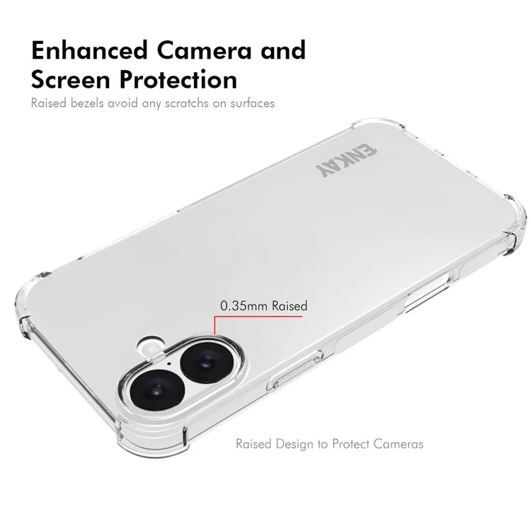 ENKAY HAT PRINCE Für iPhone 16 Case Transparent TPU Tropfenresistente Handyhülle