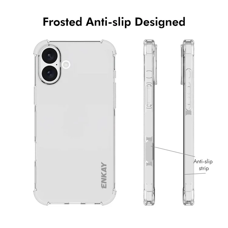 ENKAY HAT PRINCE Für iPhone 16 Case Transparent TPU Tropfenresistente Handyhülle