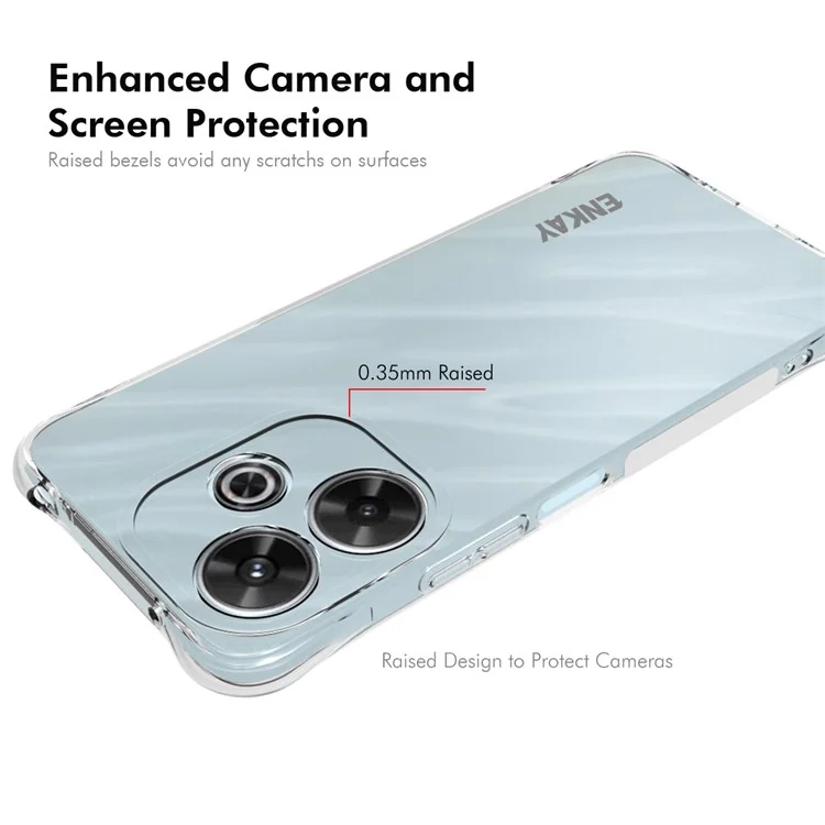 ENKAY HAT PRINCE For Xiaomi Redmi Note 13R 5G TPU Case Corners Protection Clear Phone Cover