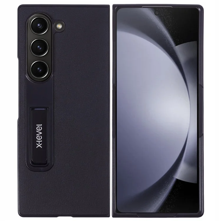 X-LEVEL Per Samsung Galaxy Z Fold6 5G Custodia Telefonica con Supporto Magnetico in Pelle PU+PC - Nero