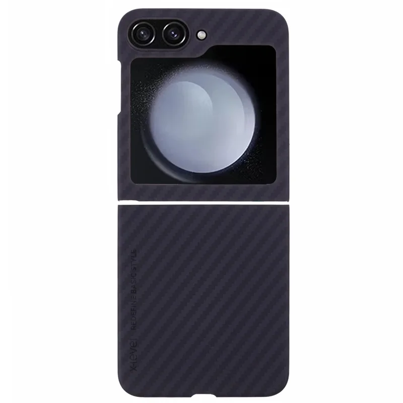 X-LEVEL For Samsung Galaxy Z Flip7 FE 5G / Z Flip6 5G Mobile Phone Case Carbon Fiber Texture PC Mobile Phone Back Cover