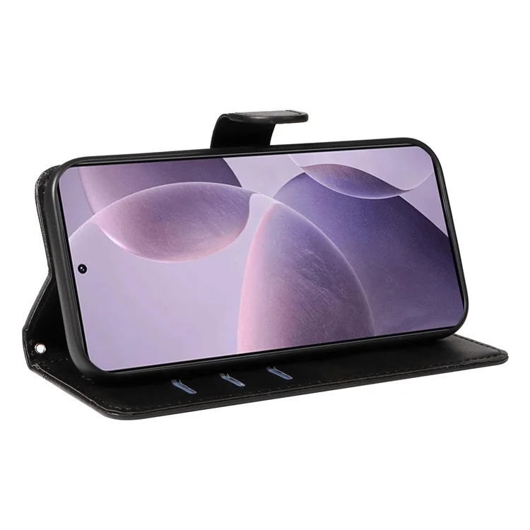 Per Xiaomi Poco F6 Pro 5G / Redmi K70 5G / K70 Pro 5G Case Linee a T in Pelle Custodia per Telefono - Nero