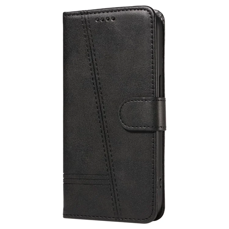 Per Xiaomi Poco F6 Pro 5G / Redmi K70 5G / K70 Pro 5G Case Linee a T in Pelle Custodia per Telefono - Nero