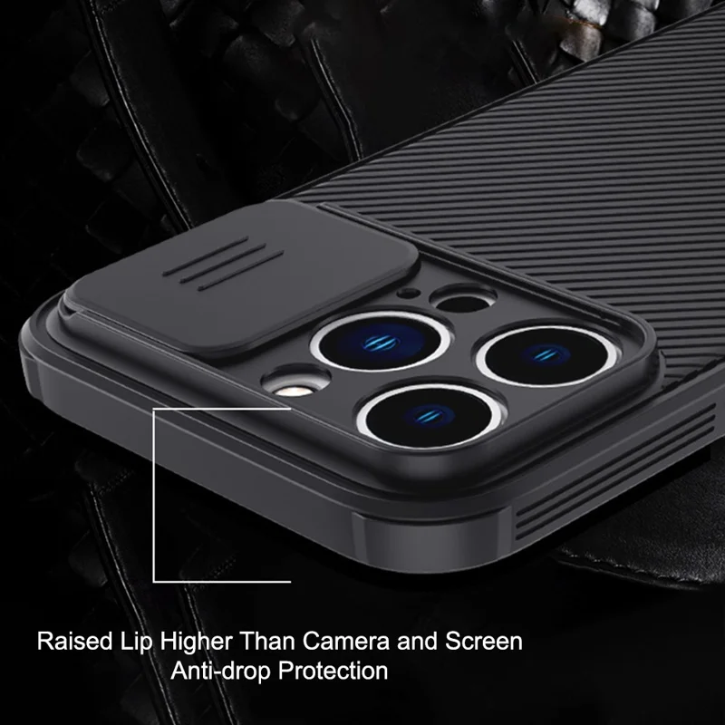 For iPhone 14 Pro Max Slide Camera Protection Anti-scratch Phone Case PC+TPU Back Cover Compatible with MagSafe - Blue