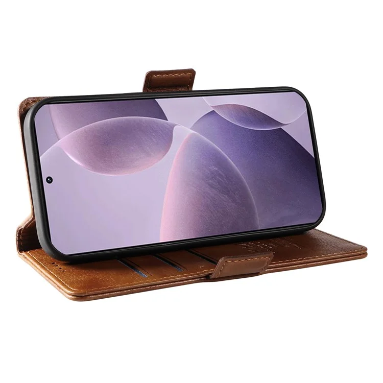 YIKATU YK-007 Für Xiaomi Poco F6 Pro 5G / Redmi K70 5G / K70 Pro 5G Lederhülle Handyhülle - Braun