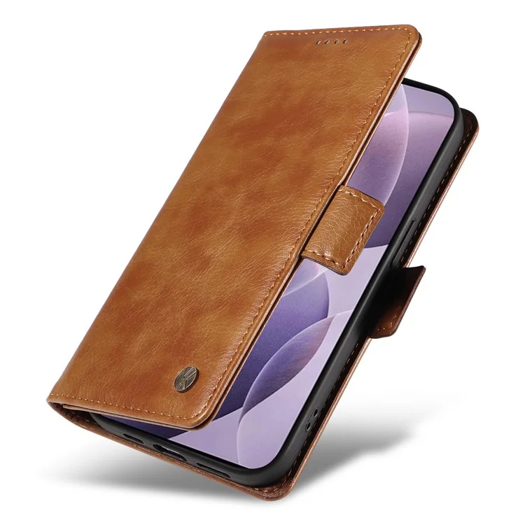 YIKATU YK-007 Für Xiaomi Poco F6 Pro 5G / Redmi K70 5G / K70 Pro 5G Lederhülle Handyhülle - Braun