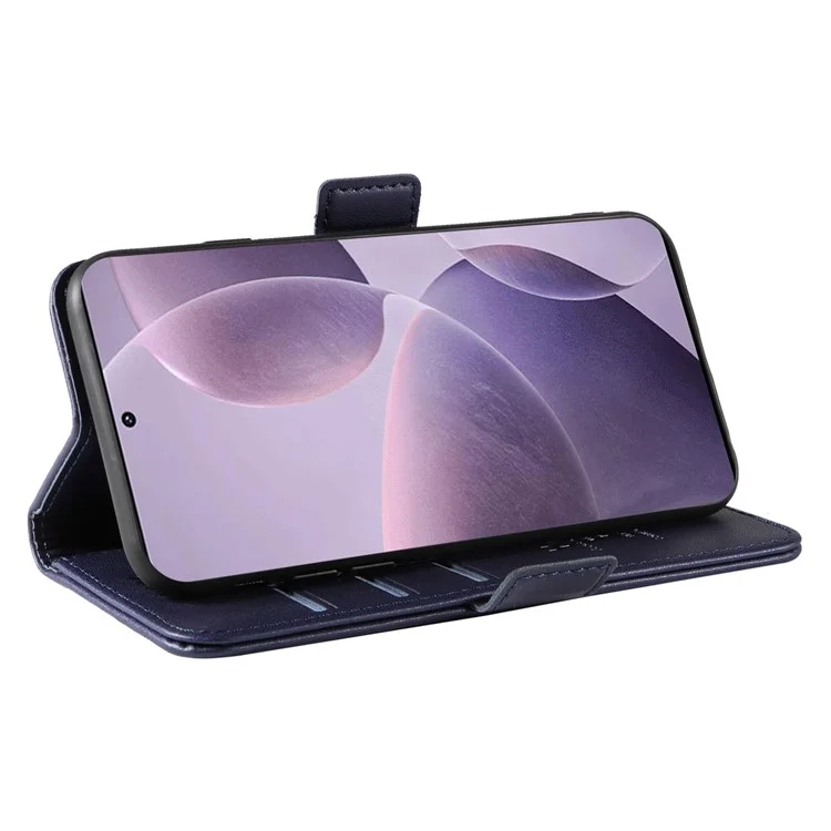 YIKATU YK-003 для Xiaomi Poco F6 Pro 5G / Redmi K70 5G / K70 Pro 5G Кожаный кошелек Чехол для телефона - Синий Сапфир