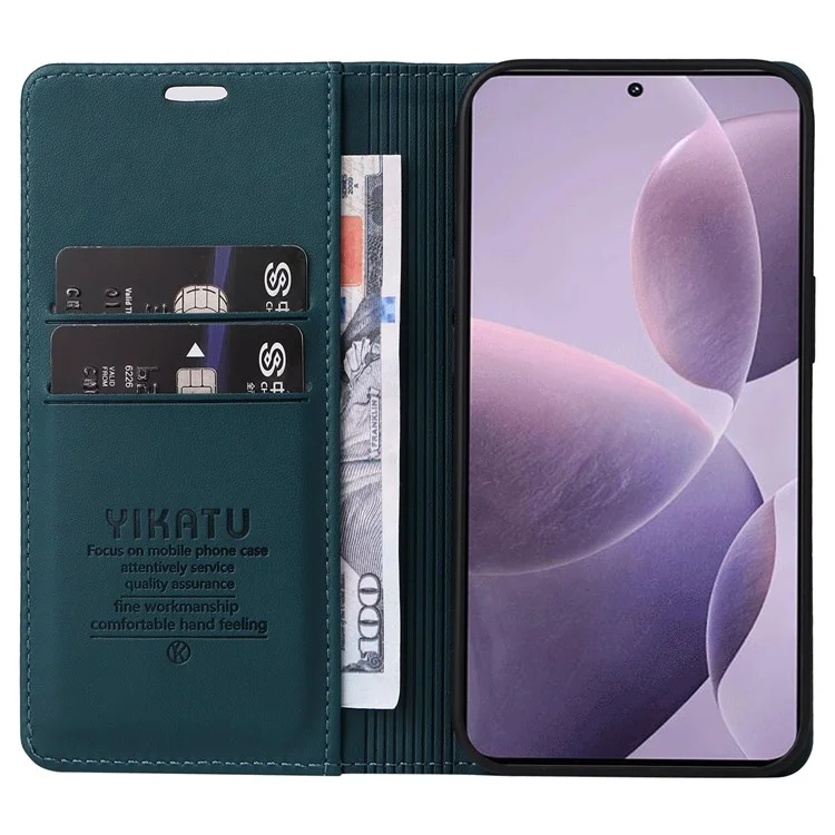 YIKATU YK-001 Per Xiaomi Poco F6 Pro 5G / Redmi K70 5G / K70 Pro 5G Stand Case Custodia in Pelle PU - Verde