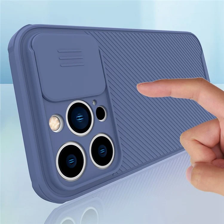 For iPhone 14 Plus Slide Camera Protection Anti-scratch Phone Case PC+TPU Magnetic Phone Cover - Black