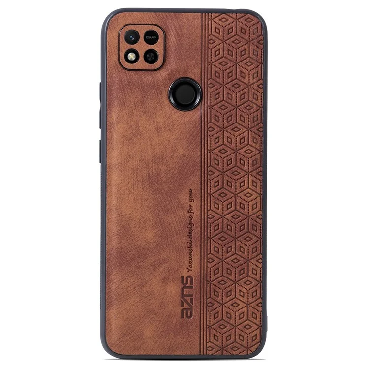 AZNS для Xiaomi Redmi 10A / Redmi 9C / Redmi 9C NFC Чехол из PU-кожи с TPU покрытием, противоударный, с отпечатанным узором - коричневый