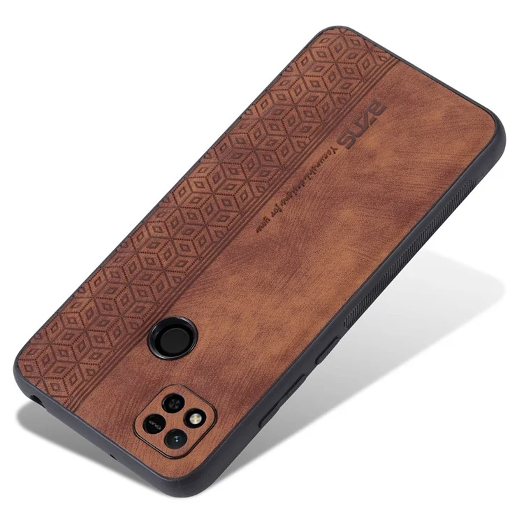 AZNS для Xiaomi Redmi 10A / Redmi 9C / Redmi 9C NFC Чехол из PU-кожи с TPU покрытием, противоударный, с отпечатанным узором - коричневый