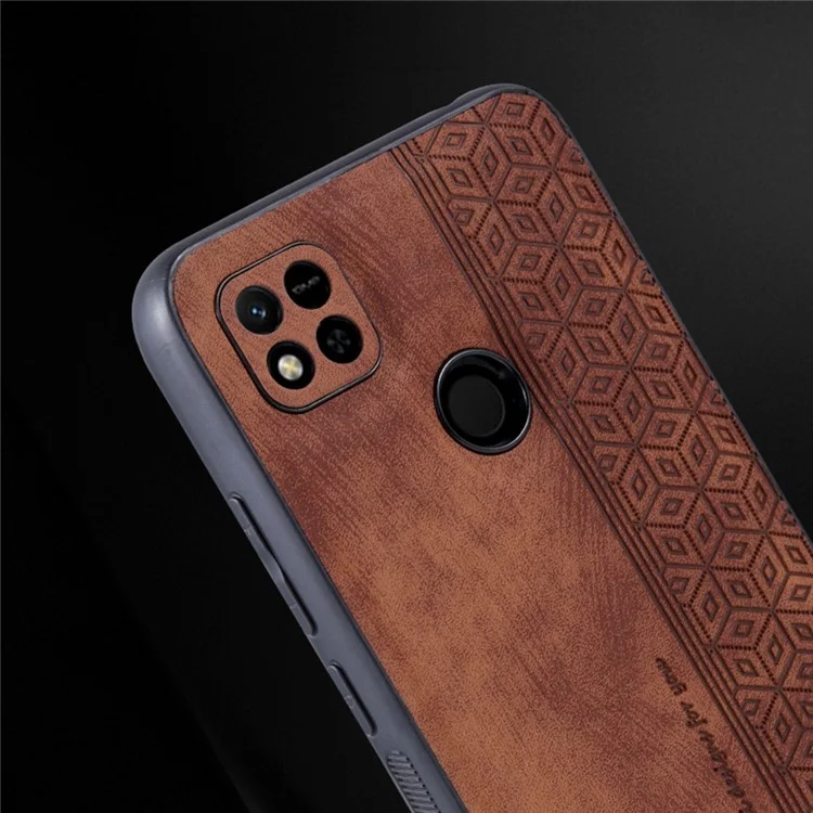 AZNS для Xiaomi Redmi 10A / Redmi 9C / Redmi 9C NFC Чехол из PU-кожи с TPU покрытием, противоударный, с отпечатанным узором - коричневый