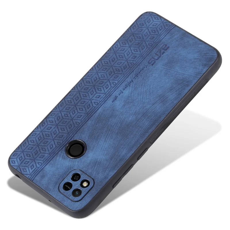 AZNS For Xiaomi Redmi 10A / Redmi 9C / Redmi 9C NFC PU Leather Coated TPU Case Anti-drop Imprinted Pattern Phone Cover - Blue