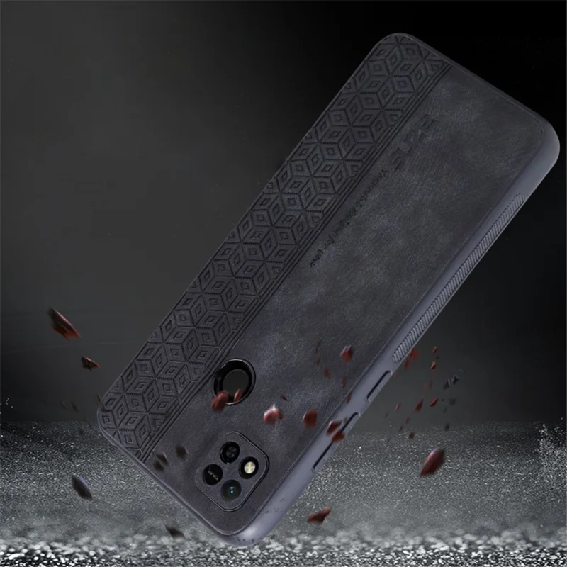 AZNS For Xiaomi Redmi 10A / Redmi 9C / Redmi 9C NFC PU Leather Coated TPU Case Anti-drop Imprinted Pattern Phone Cover - Blue