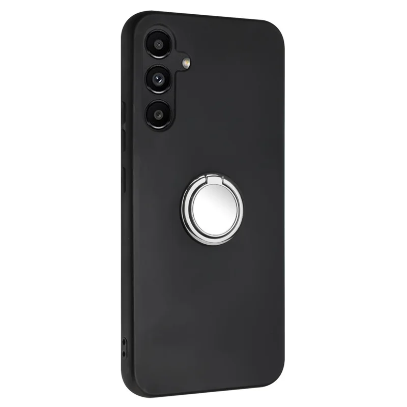 For Samsung Galaxy S24 FE Case Kickstand Matte TPU Phone Cover Magnetic Car Mount - Silver