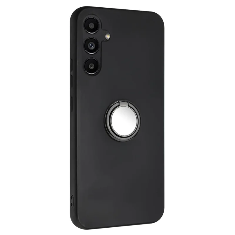 For Samsung Galaxy S24 FE Case Kickstand Matte TPU Phone Cover Magnetic Car Mount - Black