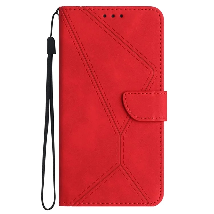 HT05 per Motorola Moto E14 4G / G04 4G / G04s 4G / G24 4G Custodia in pelle - Pelle Skin-Touch Cover Wallet - Rosso