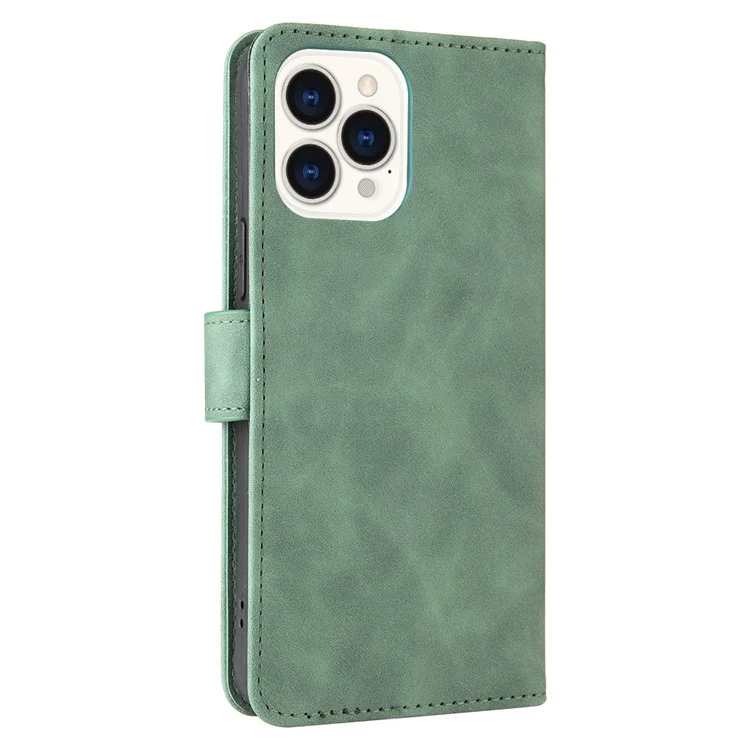 Para Iphone 14 Pro Max Skin-touch Feeling PU Cuero Funda de Cuero Protección Completa TPU TPU Cubierta de Teléfono - Verde