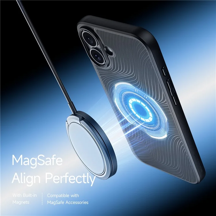 DUX DUCIS Aimo Series for iPhone 16 Plus Magnetic Case PC+TPU Protective Phone Cover (REACH Certification) - Black