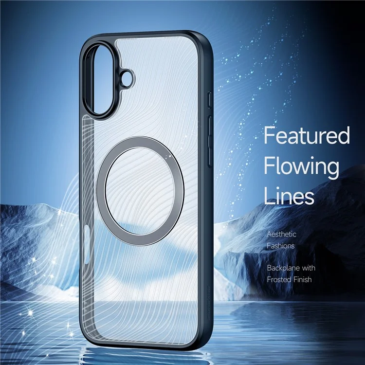 DUX DUCIS Aimo Series for iPhone 16 Plus Magnetic Case PC+TPU Protective Phone Cover (REACH Certification) - Black