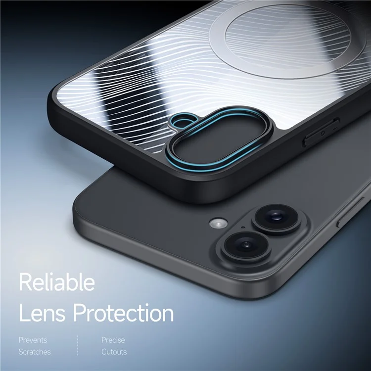 DUX DUCIS Aimo Series for iPhone 16 Plus Magnetic Case PC+TPU Protective Phone Cover (REACH Certification) - Black