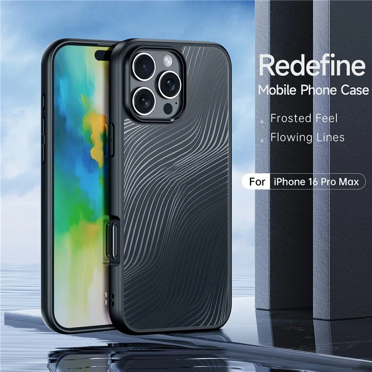 Serie Dux Ducis Aimo Para Iphone 16 Pro Max Case TPU+PC Anti-Drop Matte Cover (certificación Reach) - Negro