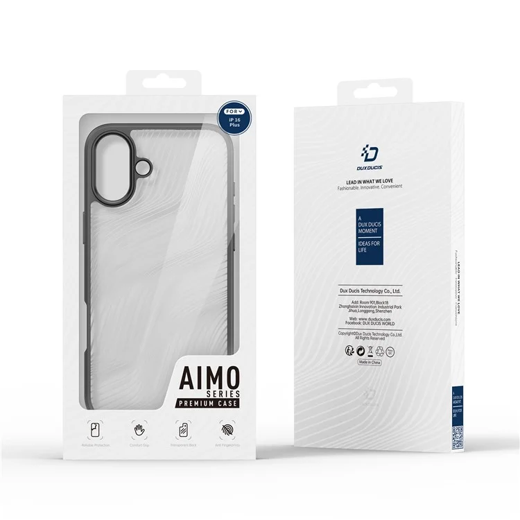 Dux Ducis Amo Series Для Iphone 16 Case TPU+PC Antip-drop Matte Cope Cope (cave Certification) - Черный