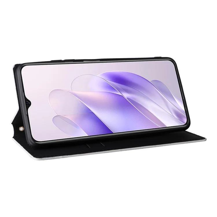 Para Oukitel C37 Case 3D Rhombus PU Leather Phone Cover Magnetic Closing - Prata