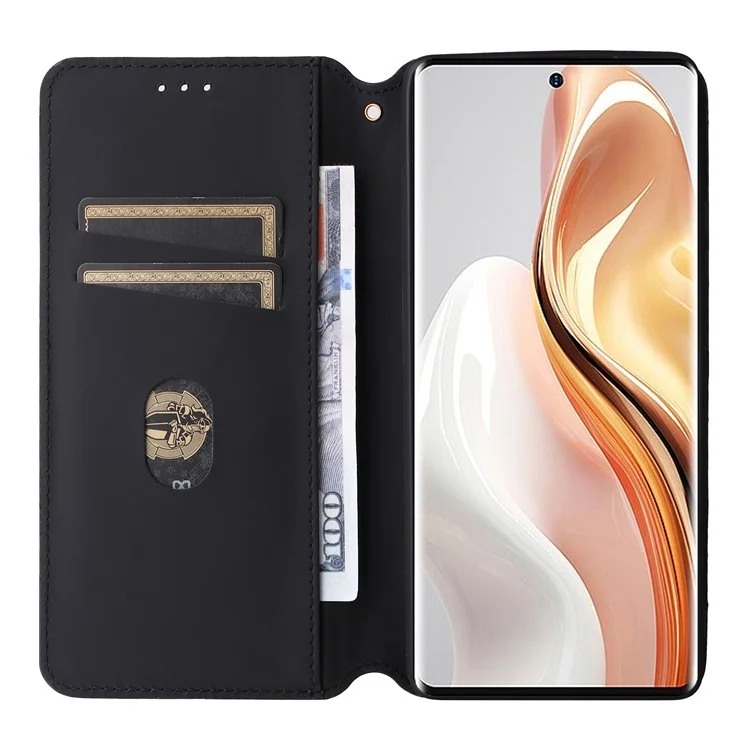 Para Ulefone Note 17 Pro Case PU Leather Phone Cover Rhombus Pattern Stand Function - Prata
