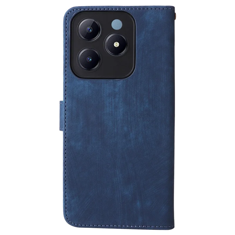 For Realme Note 60x 4G / C63 4G / C61 4G / Narzo N63 4G Stand Case RFID Blocking Leather Phone Cover with Strap - Blue