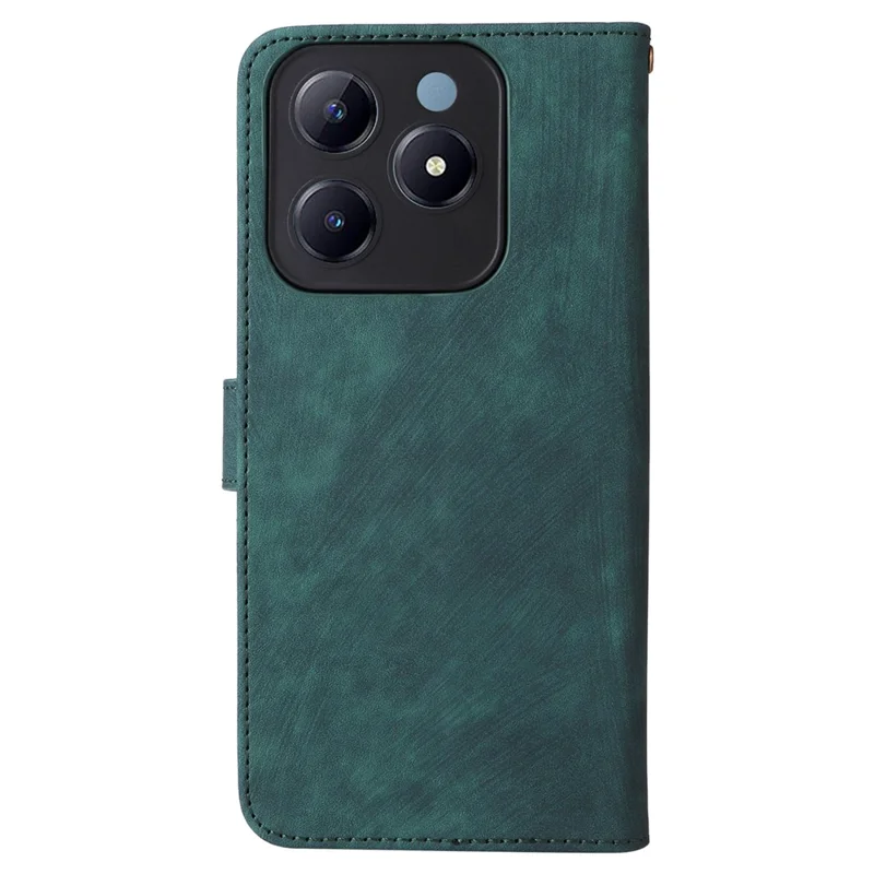 For Realme Note 60x 4G / C63 4G / C61 4G / Narzo N63 4G Stand Case RFID Blocking Leather Phone Cover with Strap - Green