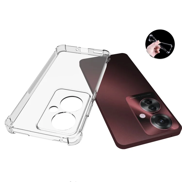 Per Oppo Reno11 A 5G Case Anti-Drop Transparent TPU Phone Cover