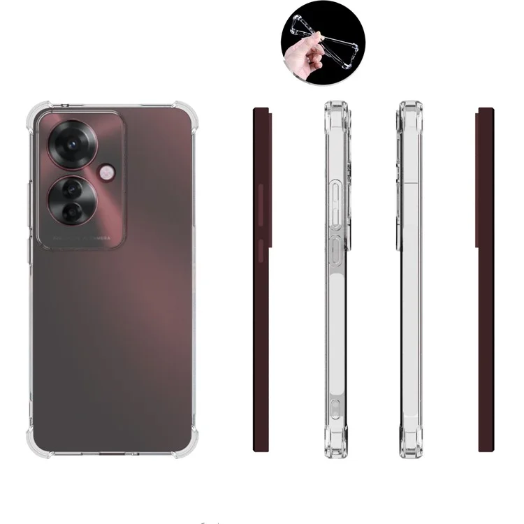 Per Oppo Reno11 A 5G Case Anti-Drop Transparent TPU Phone Cover