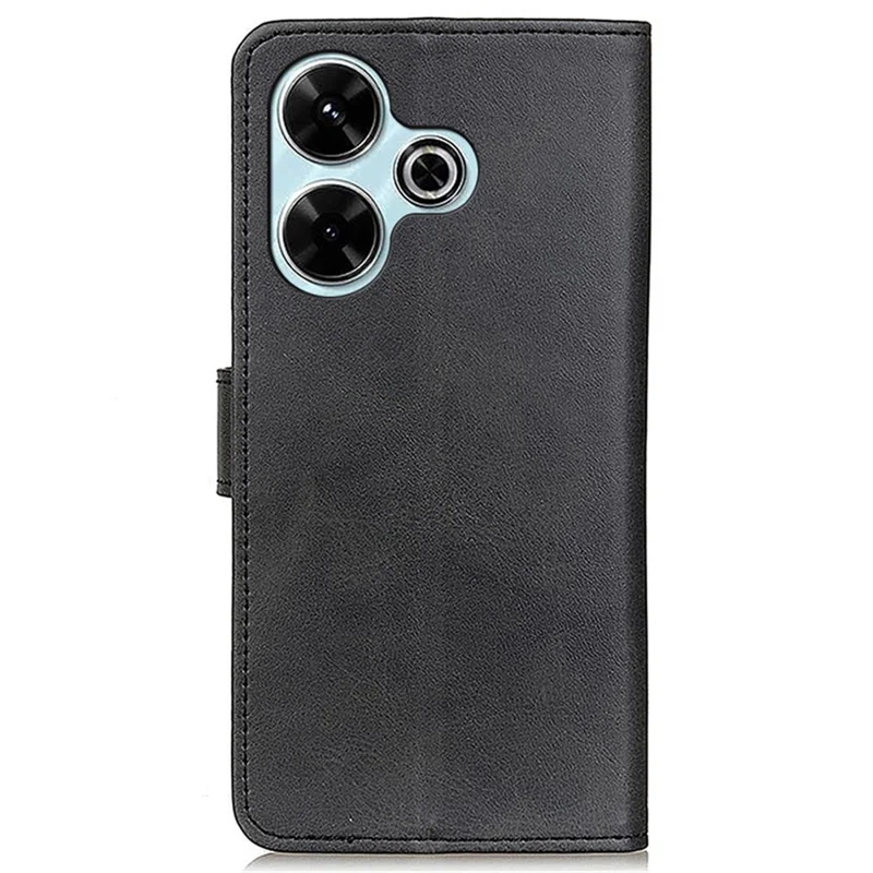 Para Xiaomi Redmi 13 5G / 13 4G Case Folio Stand View Leather Phone Cover Cowhide Texture - Preto
