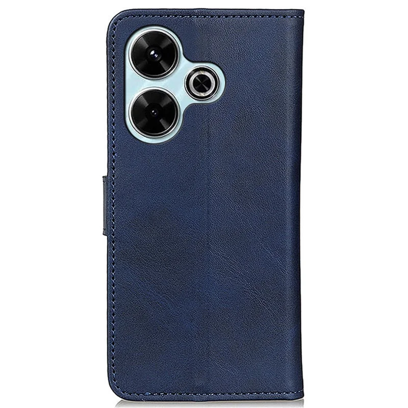 For Xiaomi Redmi 13 5G / 13 4G Case Folio Stand View Leather Phone Cover Cowhide Texture - Blue
