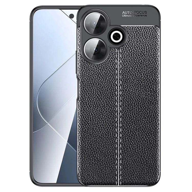 For Xiaomi Redmi 13 5G / 13 4G Case Litchi Texture Back TPU Phone Cover - Black