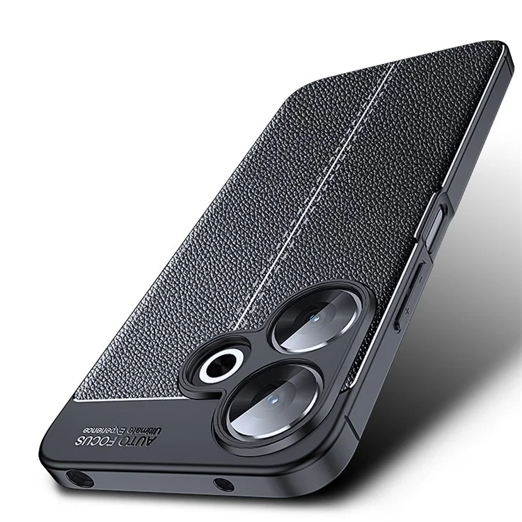 For Xiaomi Redmi 13 5G / 13 4G Case Litchi Texture Back TPU Phone Cover - Black