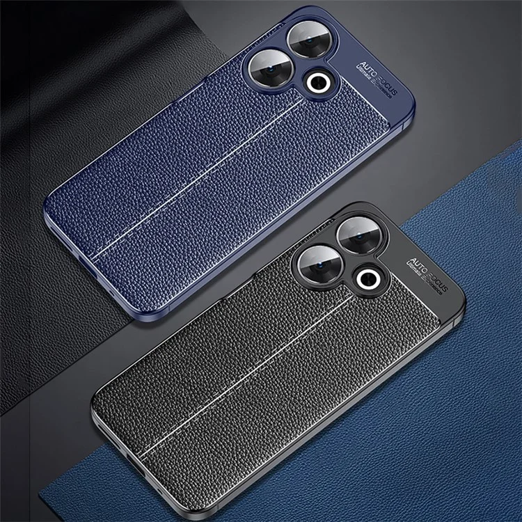 For Xiaomi Redmi 13 5G / 13 4G Case Litchi Texture Back TPU Phone Cover - Black