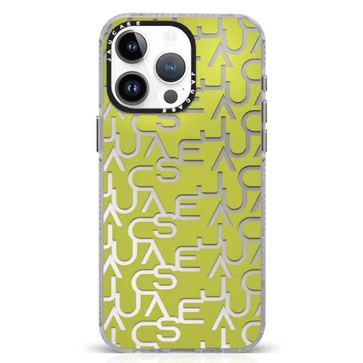 JAUCASE Für iPhone 15 Pro Max Hülle TPU+PC Buchstabendesign Matter Handyhülle - Grün