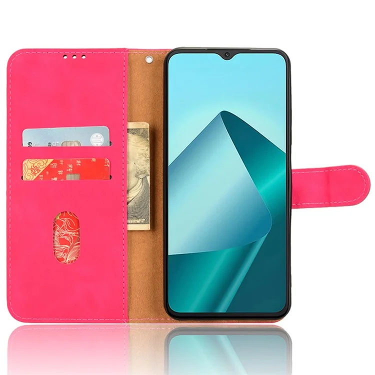 Funda Para Wiko T20, Piel Sintética Con Tacto de Piel, Billetera Tipo Flip Cover - Rosa