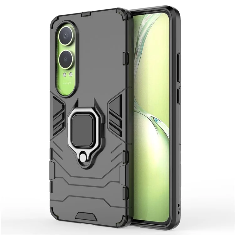 Pour Oppo K12x 5G (Chine) / OnePlus Nord CE4 Lite 5G Étui PC+TPU Housse de téléphone avec support - Noir
