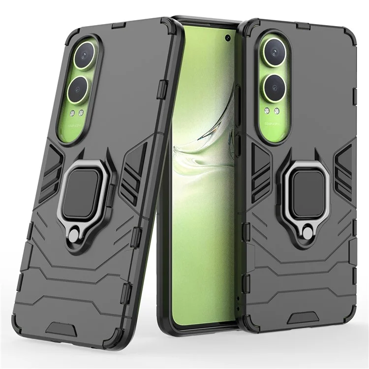 Pour Oppo K12x 5G (Chine) / OnePlus Nord CE4 Lite 5G Étui PC+TPU Housse de téléphone avec support - Noir
