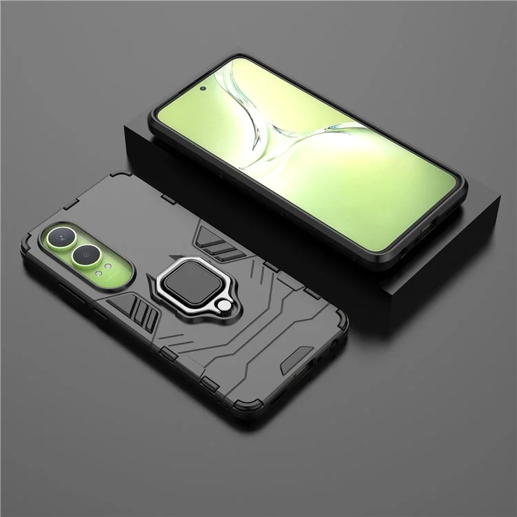Pour Oppo K12x 5G (Chine) / OnePlus Nord CE4 Lite 5G Étui PC+TPU Housse de téléphone avec support - Noir