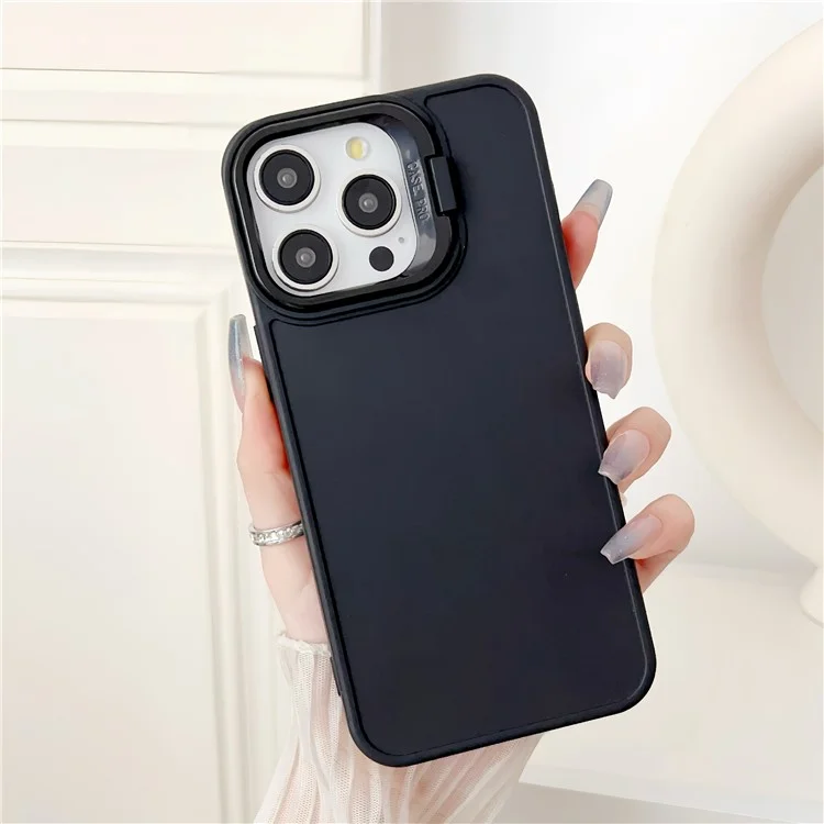 Für iPhone 13 Pro Max Hülle Skin-Touch TPU Slim Phone Cover mit Ständer - Schwarz
