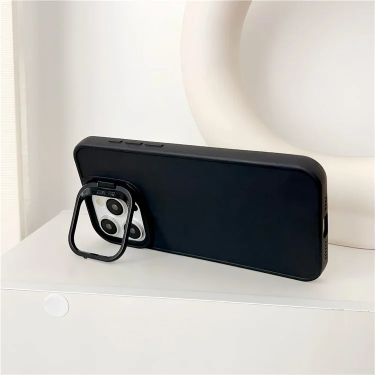 Für iPhone 13 Pro Max Hülle Skin-Touch TPU Slim Phone Cover mit Ständer - Schwarz