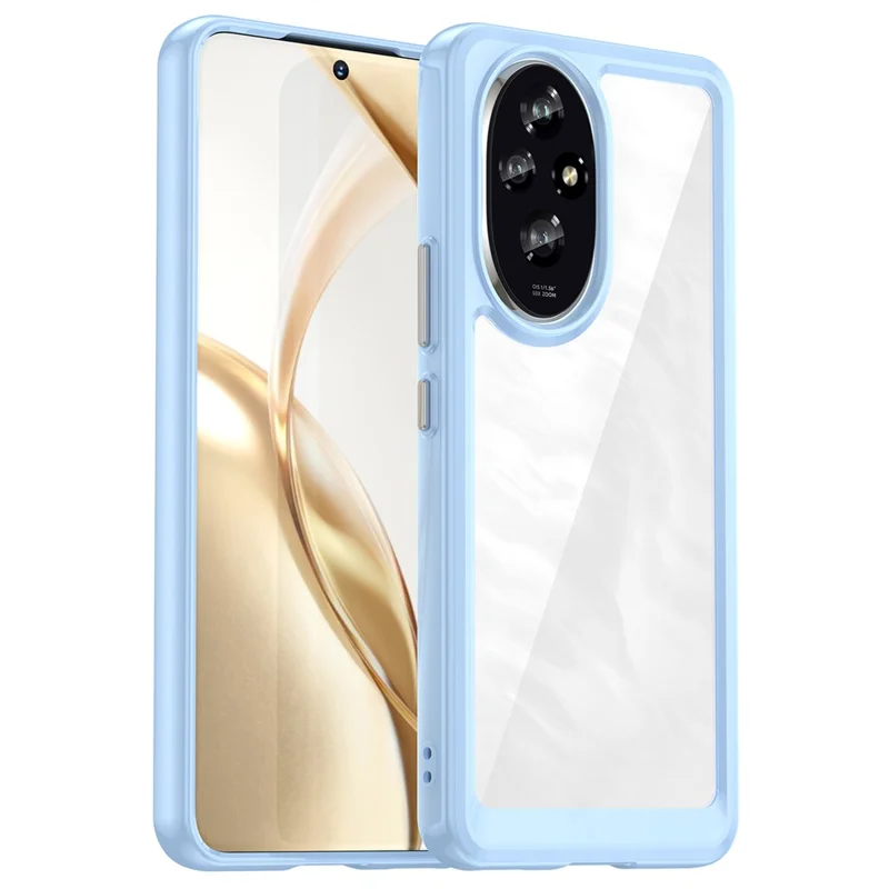 Pour Honor 200 5G Clear Back Case Choc résistant TPU+Acrylique Housse de téléphone - Bleu