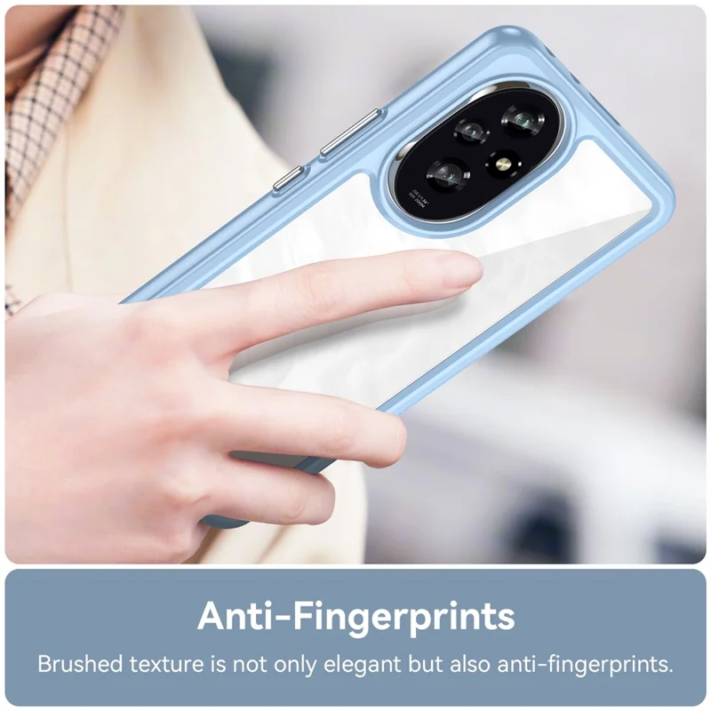 Pour Honor 200 5G Clear Back Case Choc résistant TPU+Acrylique Housse de téléphone - Bleu