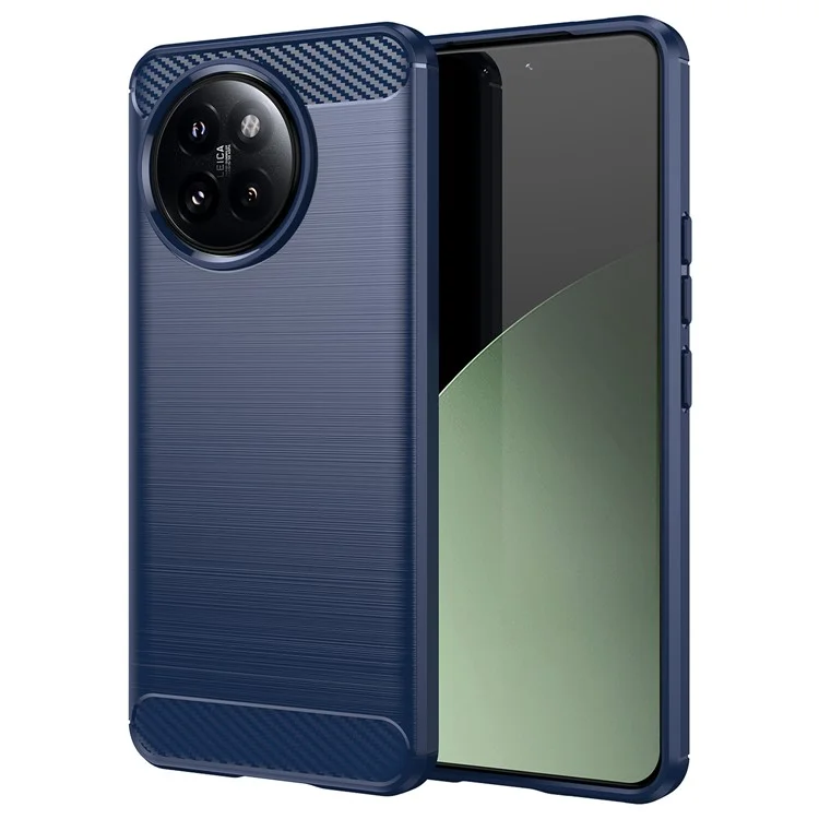 Pour Xiaomi 14 Civi 5G / Civi 4 Pro 5G Étui Texture en fibre de carbone TPU Soft Phone Cover - Bleu