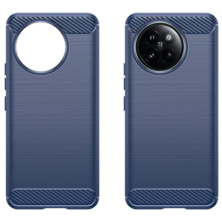 Pour Xiaomi 14 Civi 5G / Civi 4 Pro 5G Étui Texture en fibre de carbone TPU Soft Phone Cover - Bleu