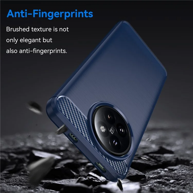 Pour Xiaomi 14 Civi 5G / Civi 4 Pro 5G Étui Texture en fibre de carbone TPU Soft Phone Cover - Bleu